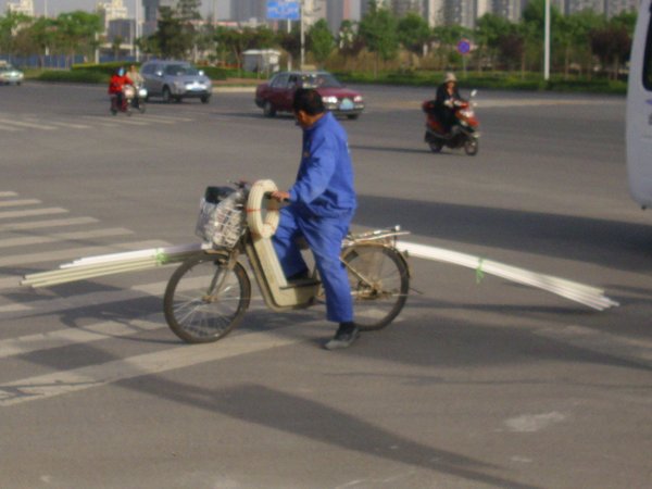 Plumber on his way to work