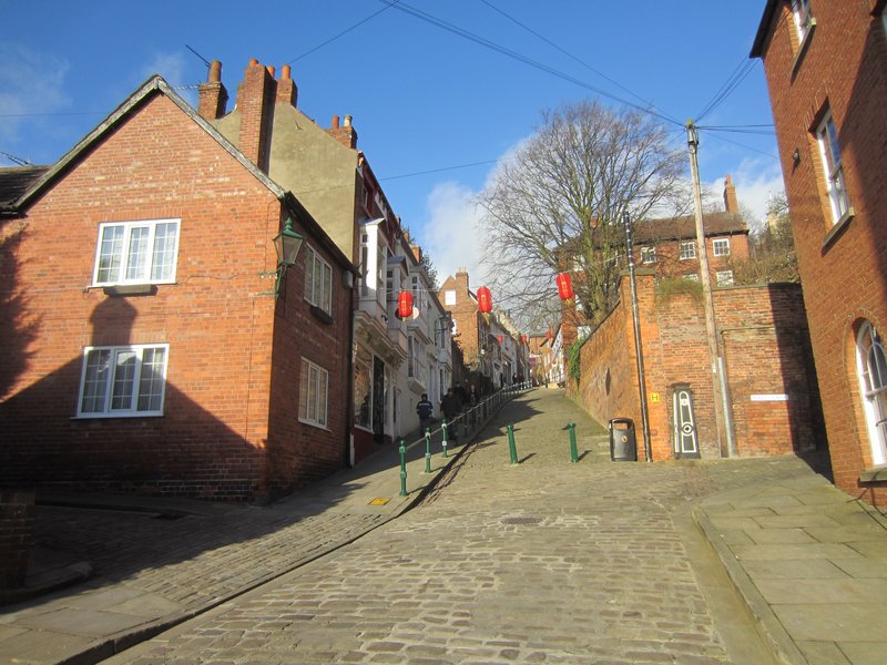 View up steep hill