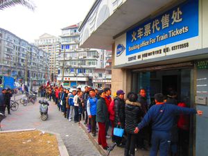 queue for train tickets