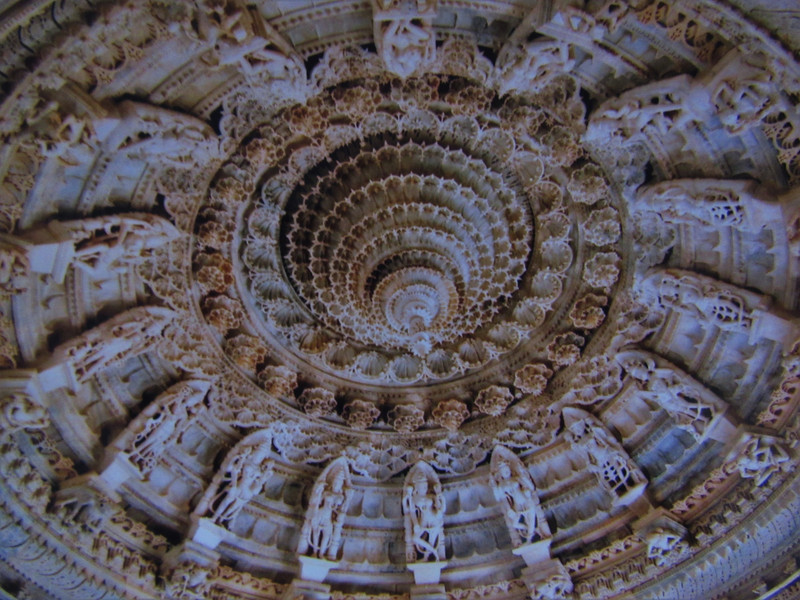 Better marble carving on a roof panel, Lunar Vasahi temple, Delwara. No photos allowed.. So a photo of a photo...