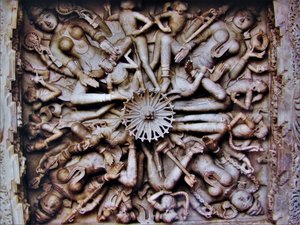 Poor example of a marble ceiling panel, Vimal Vasahi Jain temple