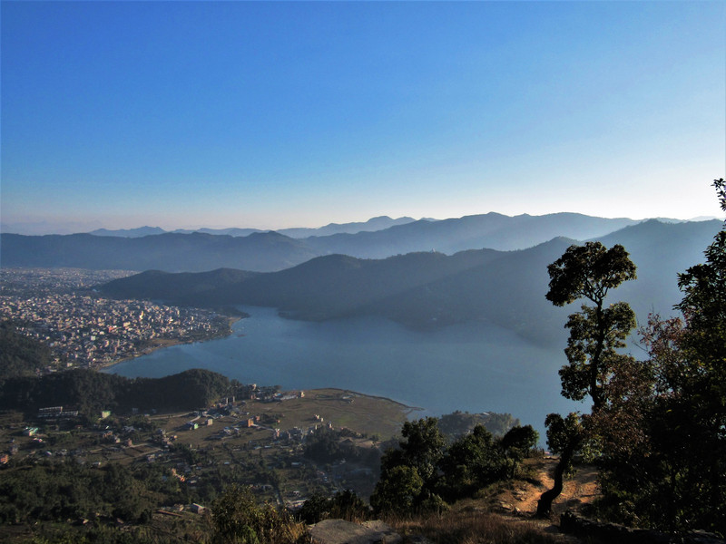 Pokhara town and the quieter Sidu village among the paddys to the fore