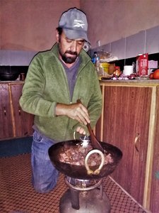 Nadir makes a yak karahi