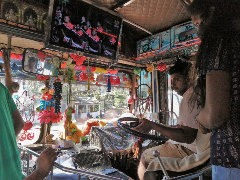 Don't distract the driver.. Sri Lankan bus.