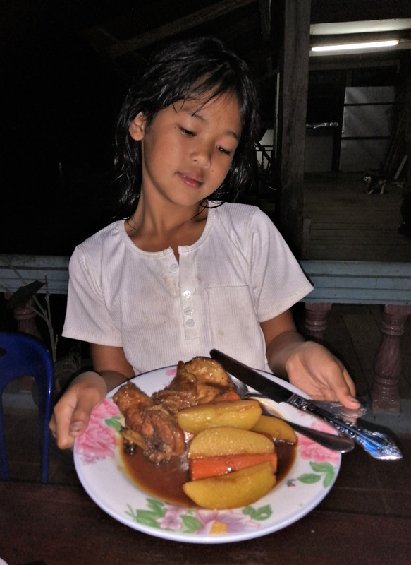 Namphun presents chicken in Lao lao sauce