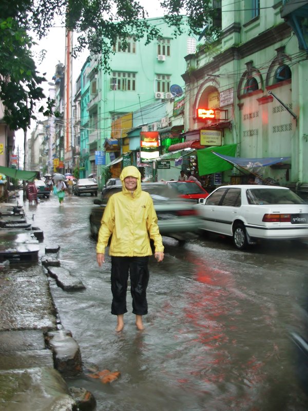 Flooded Yangon street