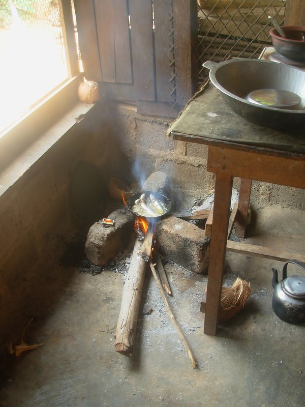 Frying fish for lunch, Uppaveli