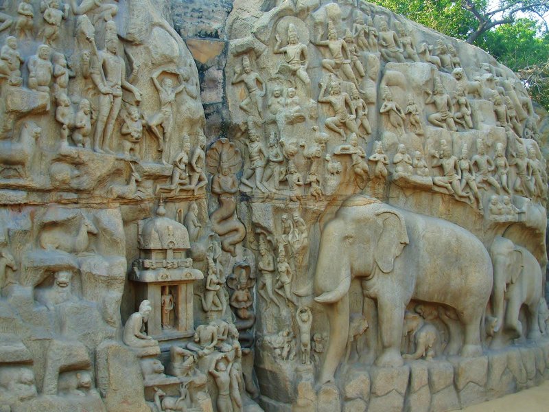 Bas relief, Mamallapuram, Tamil Nadu