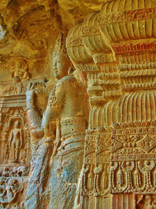 Jain temple detail, Ellora caves