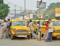 Kolkata taxis outside Howrah train station