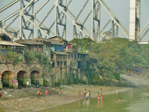 At the foot of Howrah bridge, Kolkata