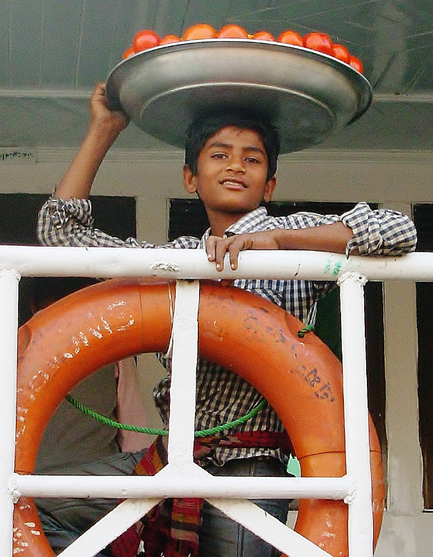 Tomato seller, Bangladeh ferry