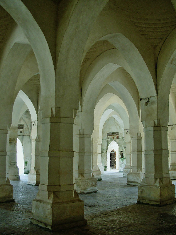 Inside sixty column mosque