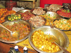 Part of spread at our favourite Nawari food and raksi joint