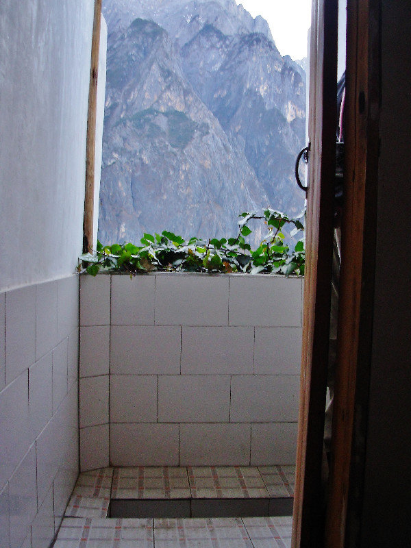 Squat toilet with a view, in China's Tiger-leaping-gorge
