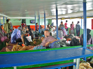 Sambawa to Flores ferry, deck-class