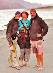 Tracy and us at Pangong Lake