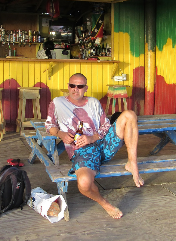 A beer at the strip, St Kitts