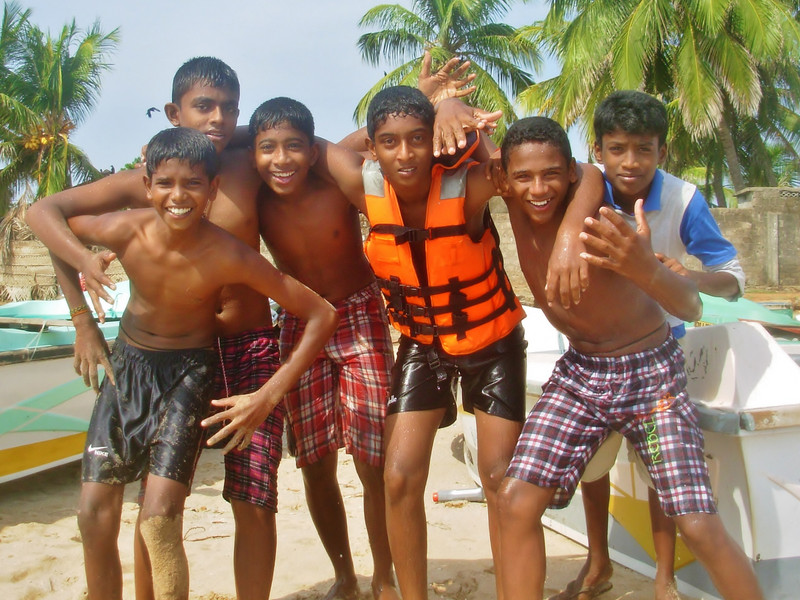 Local lads on Uppaveli beach