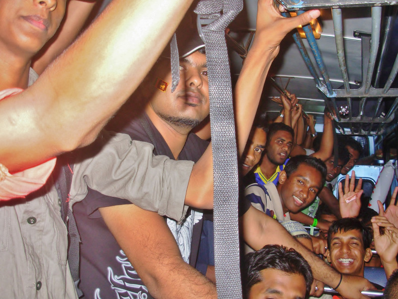 Post-match bus packed with cricket fans returning to Kandy