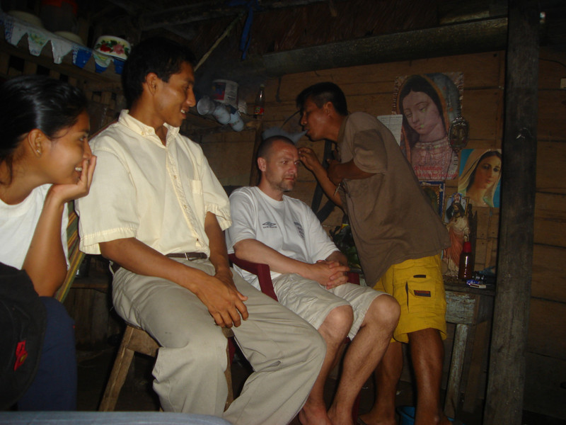Visit to local Shaman. Enroute to Iquitos, Peru.
