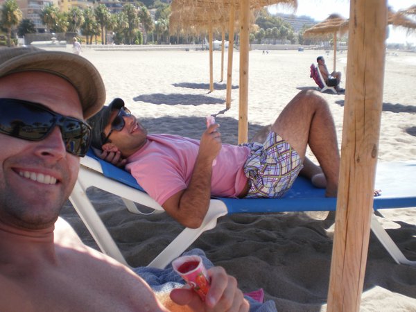 Relaxing on beach in Malaga