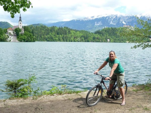 Riding around Lake Bled