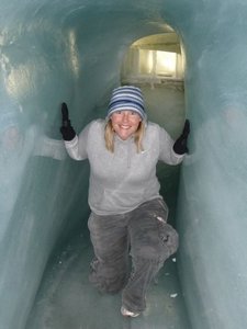 Ice cave sliding