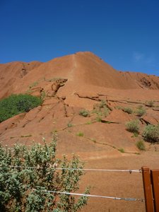 Steep climb up Uluru