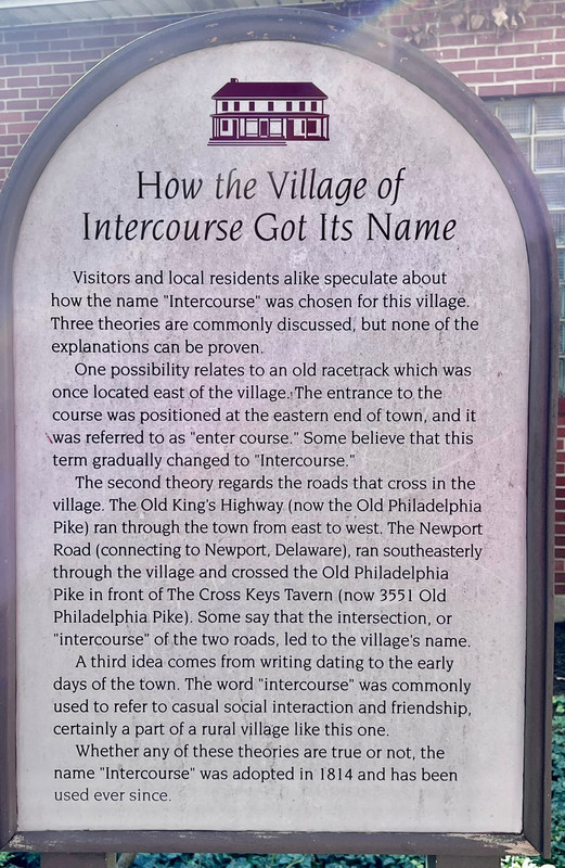 How Intercourse got it’s name