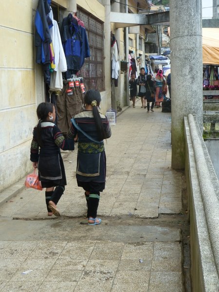 Two Hmong Girls in Sapa Market