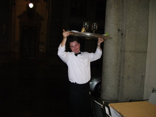 Our great waiter removing the platter