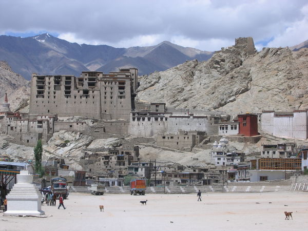 Old polo grounds, palace, and monastery in Leh