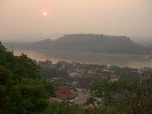 Sunset seen from Wat Phu Si