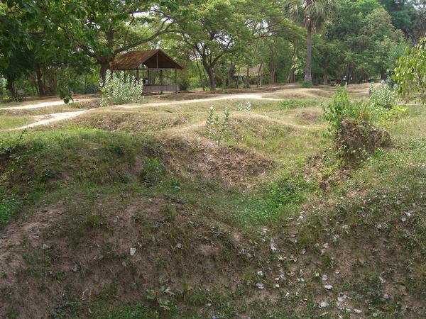 Some of the exhumed mass graves at the Killing Fields