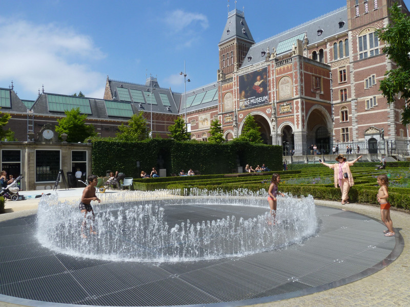 Fountains in the backyard garden of Rijksmuseum