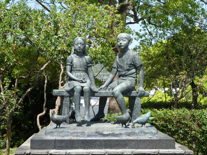 one of the statues in the Peace Park