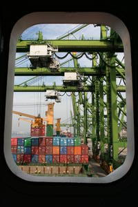 View From Our Cabin Whilst Loading At Singapore