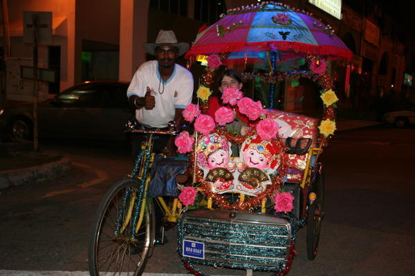 Danielle In A Seriously Pimped Rickshaw