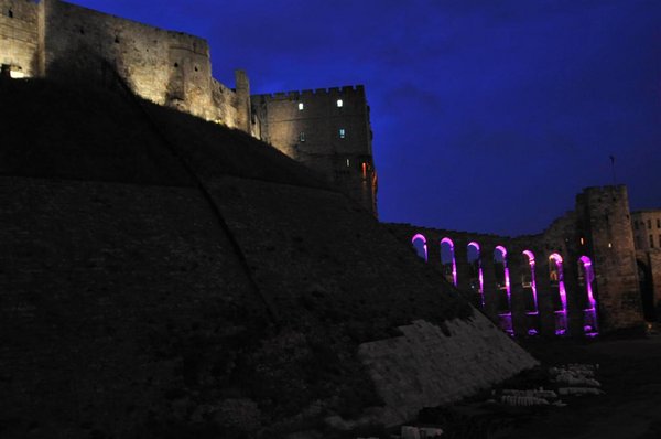 Aleppo Citadel in the evening