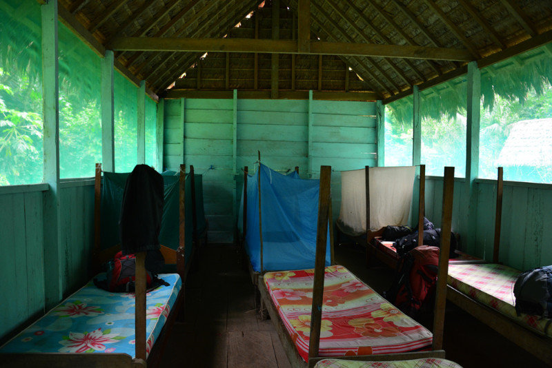 Our cabin with individual mosquito nets