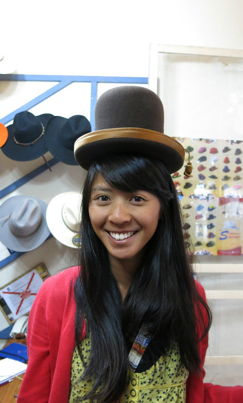 I think this bowler hat suits her