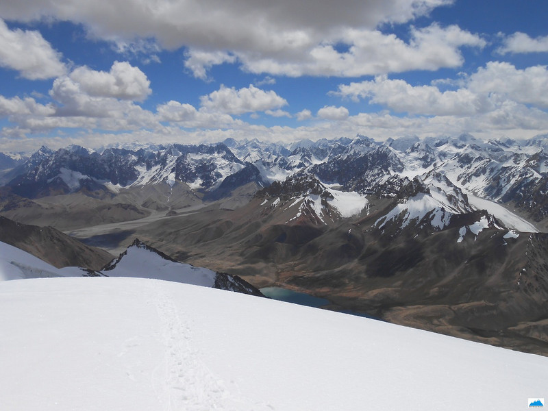 From summit of Mangalik Sar 6050M - Shimshal Pass Pamir Trek