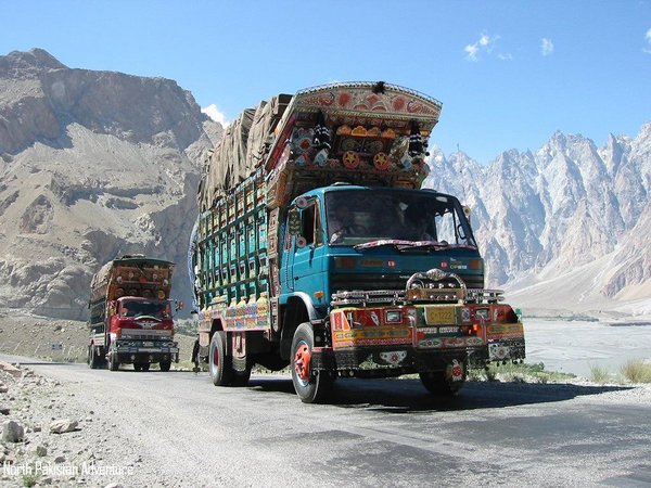 Trucks in Hunza Valley