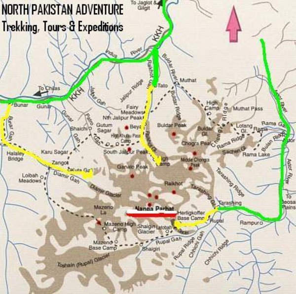 Map of Nanga Parbat