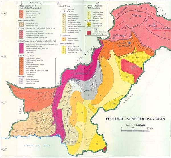 Geological map of Pakistan