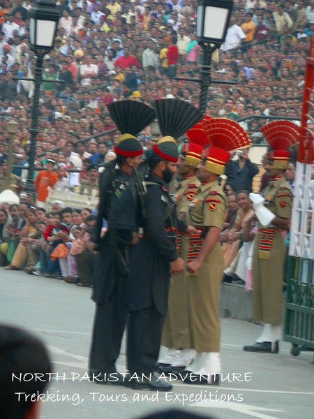 During the flag ceremony at Wagha border 