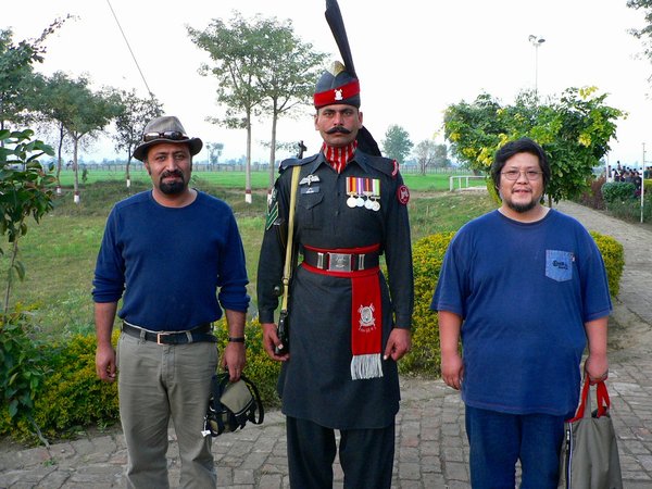 At he border with security guard 