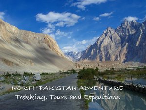 Passu starting point for trekking on Karakorum Highway