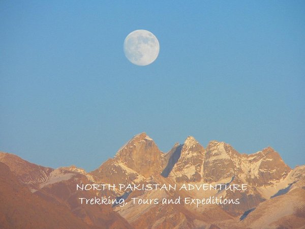 Moon and  mountains combination